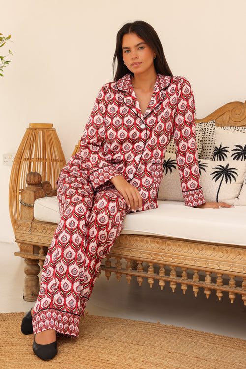 Joya Pants Set - Cherry