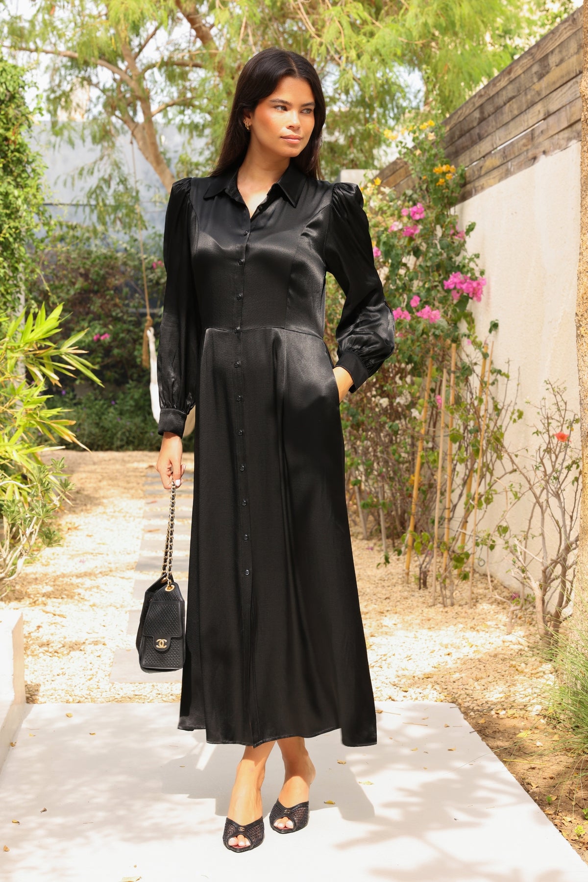 Habiba Shirt Dress - Black