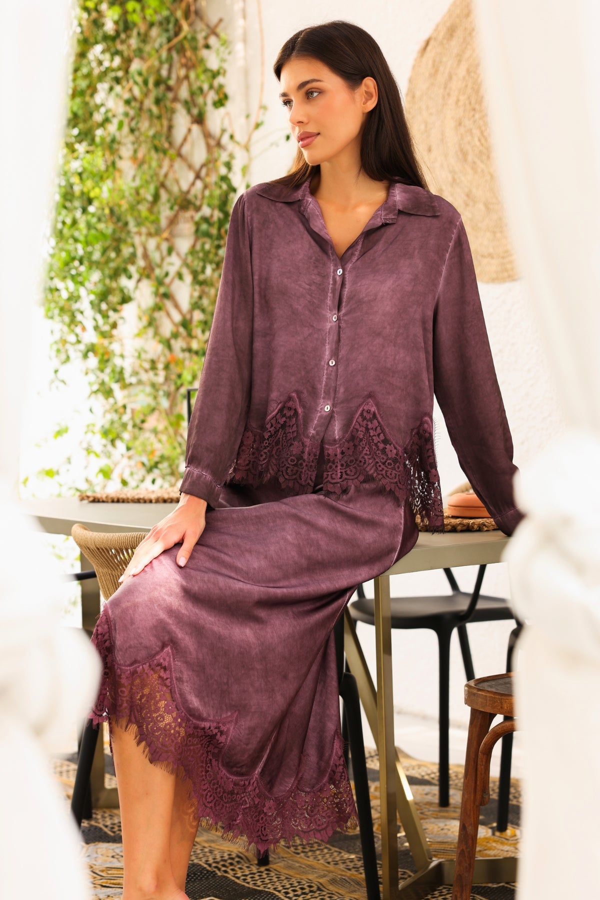 Katalina Skirt Set - Plum